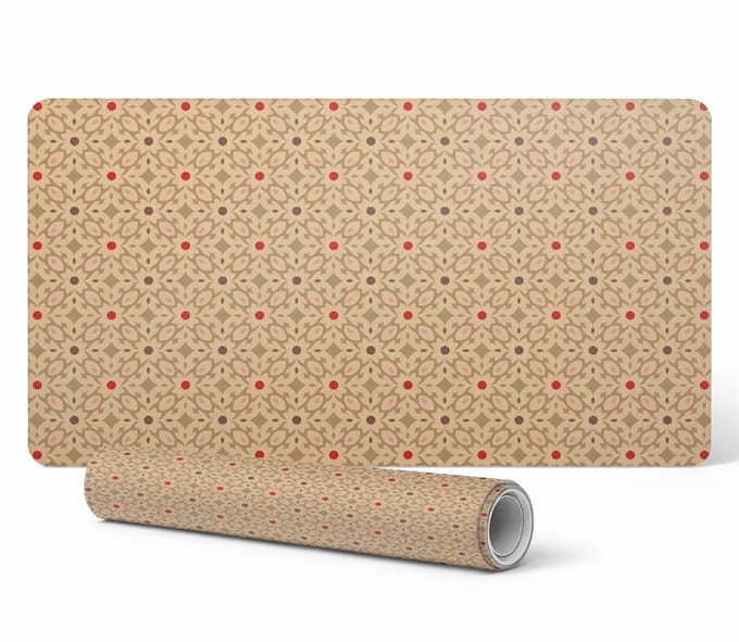 Antislip muis- en toetsenbordmat, retro bloemenpatroon, 90x45 cm