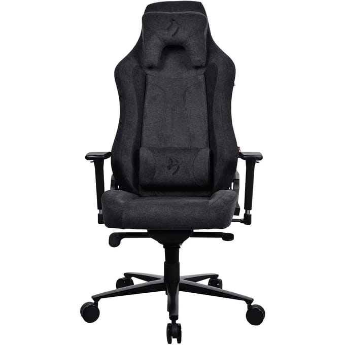 Arozzi Vernazza Soft Fabric Pure Black Stoel - Zwart - Tot 140 kg