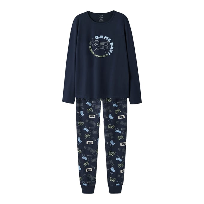 Name It Jongens pyjama set nkmnightset donkerblauw/gamer print