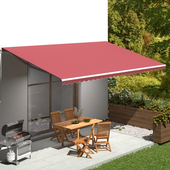 vidaXL - Vervangingsdoek - voor - luifel - 600x300 - cm - polyester - bordeauxrood