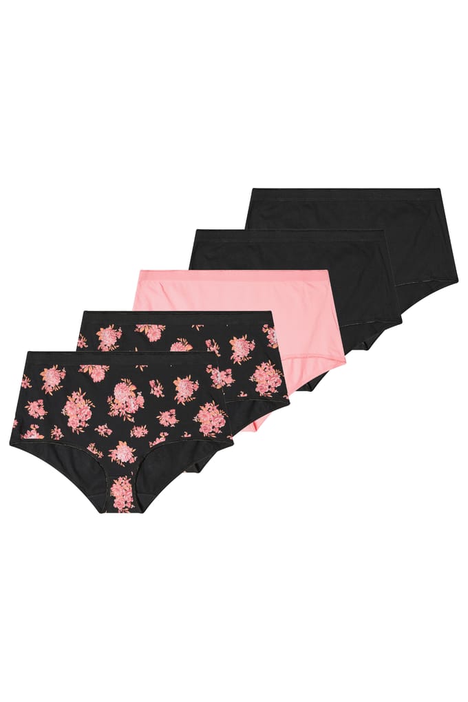 Yours Yourset Set Van 5 Oranje Maxislips Met Bloemenprintsize 42-44