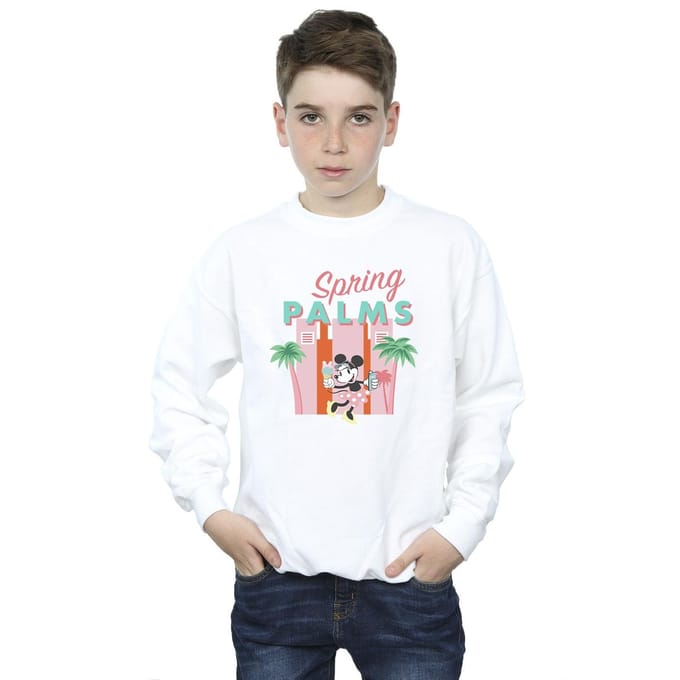 Disney Jongens Minnie Mouse Lentepalmen Sweatshirt (Wit)