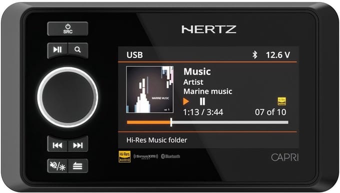 Hertz Marine DAB+/FM/USB/BT/NMEA2000 4x70 Watt, 4 zones