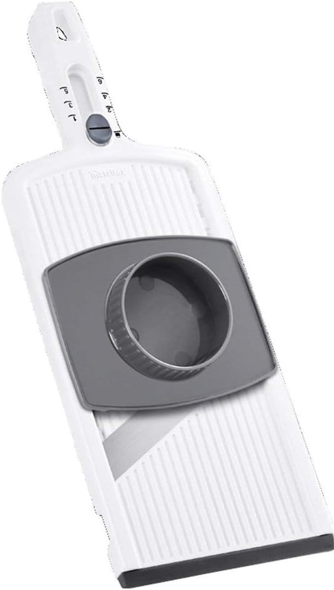 Verstelbare snijmachine - Keuken snijder - Gelijkmatig snijden - Met veiligheidsduwer - 32 cm - Wit