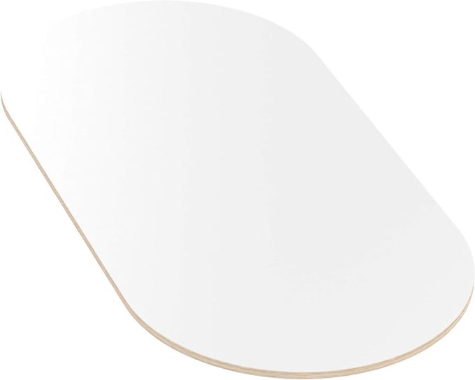 Multiplex Tafelblad - Werkblad Hout - Klusprojecten - Melamine Coating Krasvast - 110x70 cm Ovaal - Wit