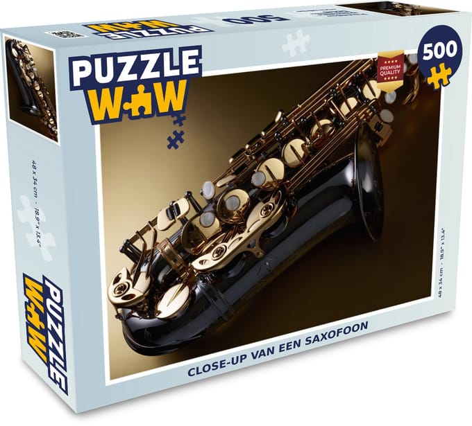 Puzzel Close-up van een saxofoon - Legpuzzel - Puzzel 500 stukjes