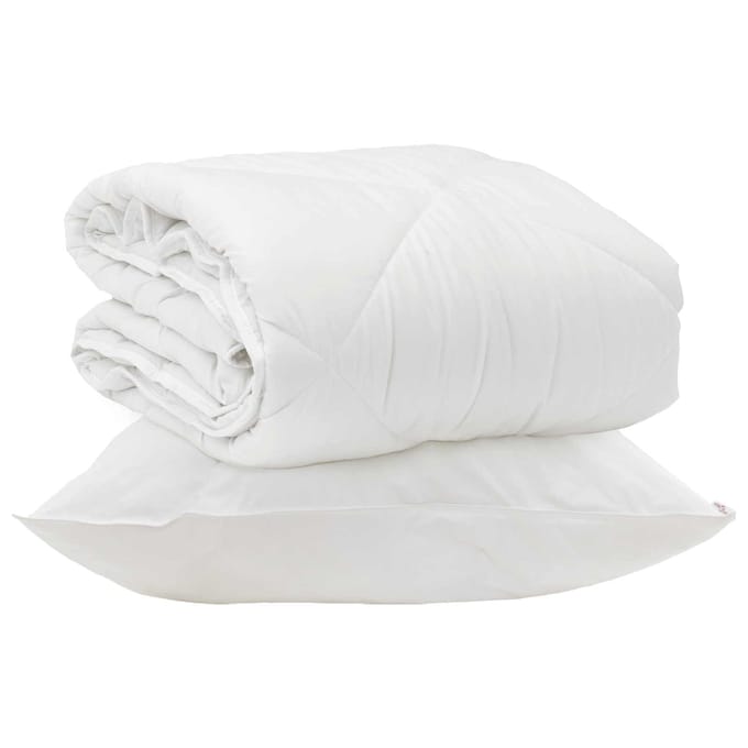 vidaXL - All-Season - Deken - met - kussen - 2 - st - Wit - Microvezel
