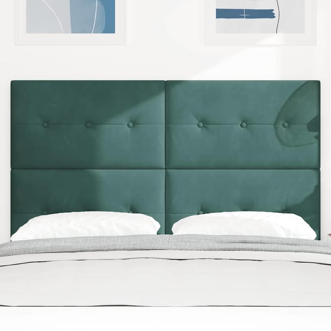 vidaXL - Hoofdbord - Donkergroen - 144 - cm - Fluweel