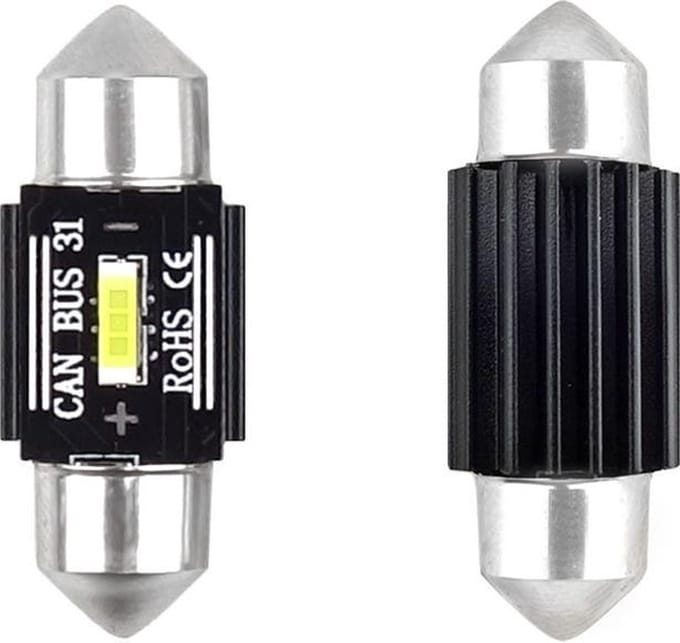Dome - 31MM LED - CANBUS - 1860 - 1 SMD - extra fel - 12/24V - 2 stuks