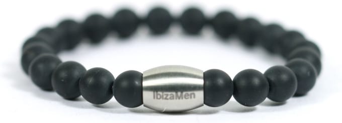 IbizaMen KIDS- jongens - armband - edelsteen - matte onyx - 6mm - 14cm