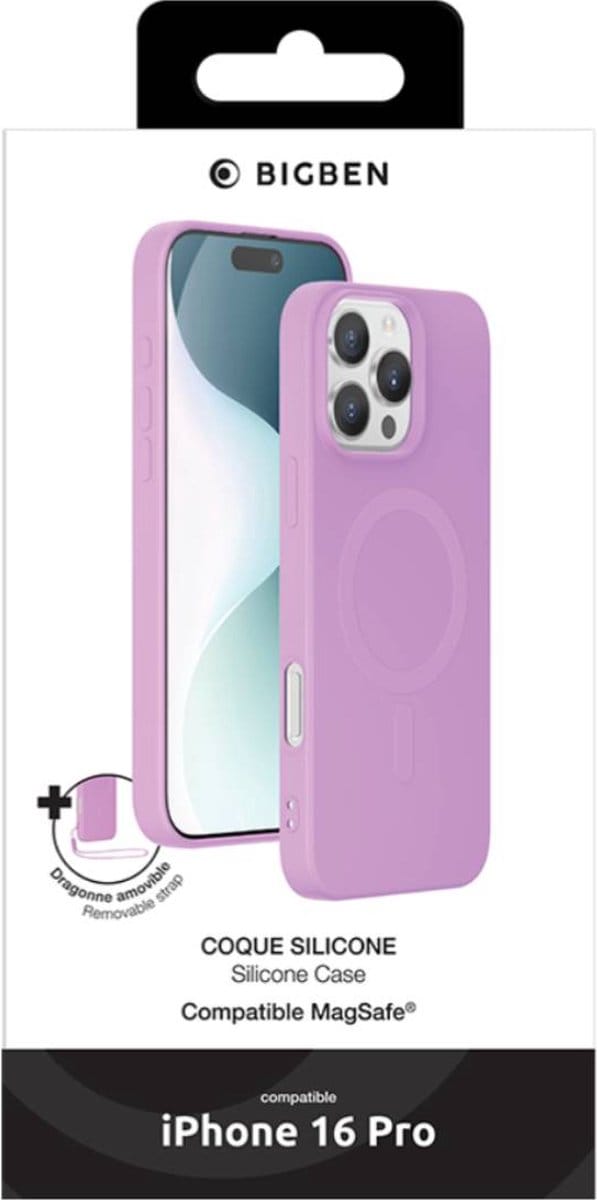 Bigben Connected, Hoesje geschikt voor iPhone 16 Pro - MagSafe, Roze