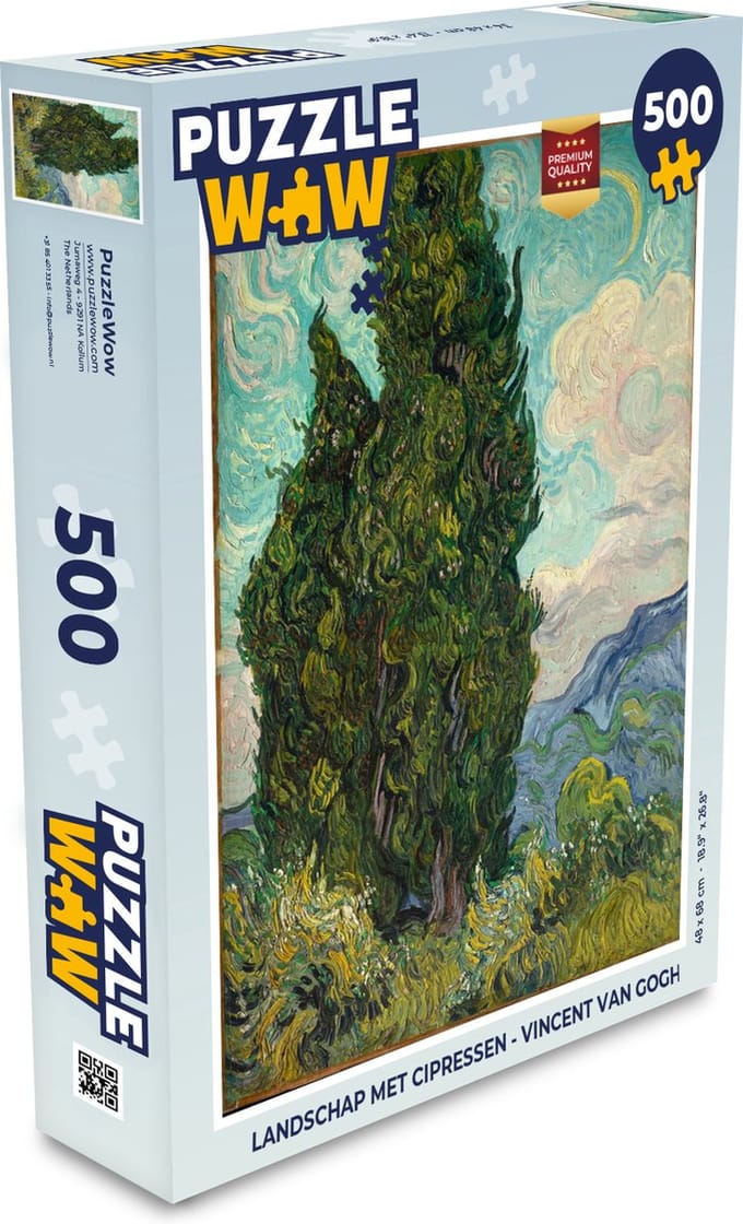 Puzzel Landschap met cipressen - Vincent van Gogh - Legpuzzel - Puzzel 500 stukjes