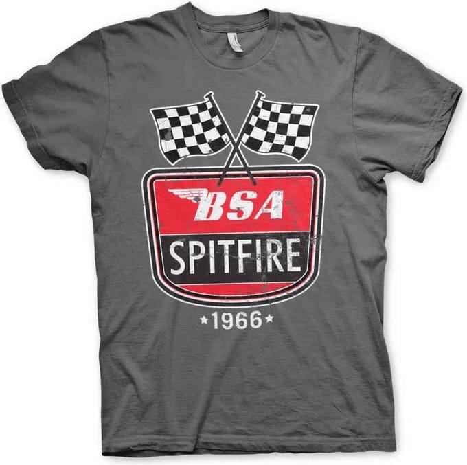 BSA Heren Tshirt -L- Spitfire 1966 Grijs