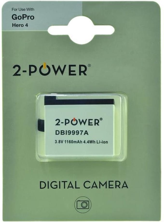 2-Power DBI9997A oplaadbare batterij/accu Lithium-Ion voor Gopro Hero 4