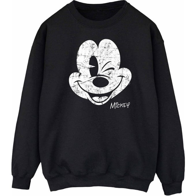 Disney Dames/Dames Mickey Mouse Gezicht Sweatshirt (Zwart)