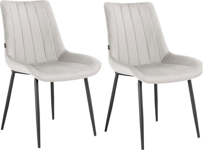 Alzira-Eetkamerstoel - 2 Pack - Lichtgrijs