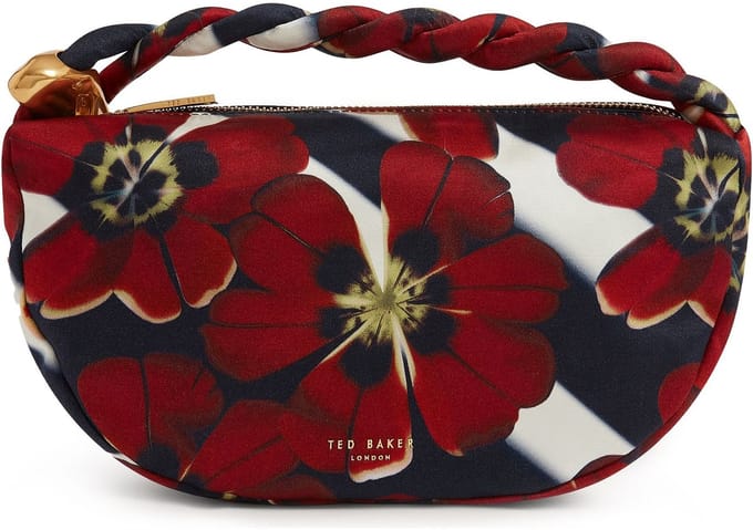 Ted Baker handtas Isli Satin Statement Hardware Printed Hobo Bag Red veelkleurig