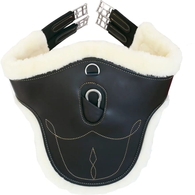 Kentucky Horsewear - Buikflapsingel - Wol/Bont - Black - 140cm