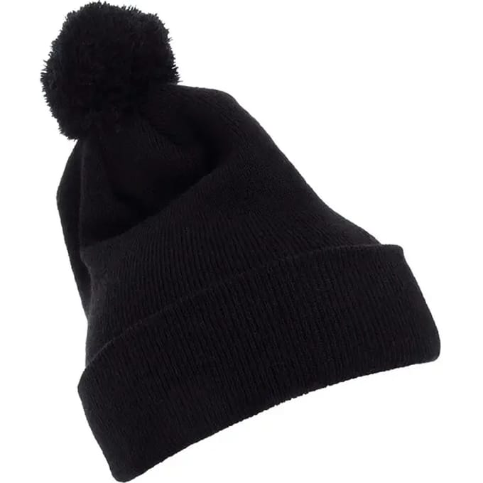 Flexfit - Cuffed Pom Pom Knit Beanie Muts - Zwart