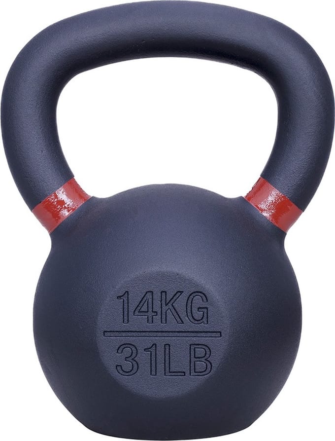ForzaFit Kettlebell 14 kg - Gietijzer Kettle bell - Zwart met Bruin - 31 LB