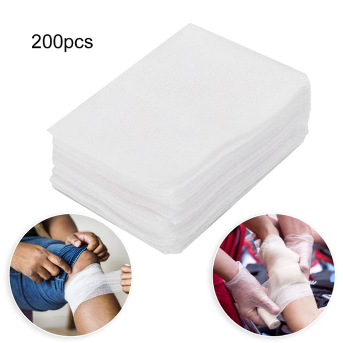 200 stuks 6 X 8 cm Gaasjes Wondverband EHBO Verpleging Gaas white