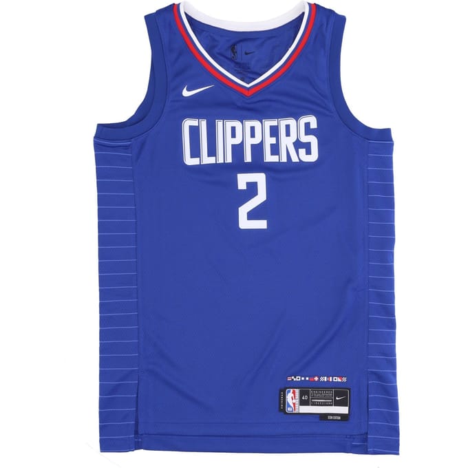 Basketbaltanktop voor heren Nba Dri Fit Swingman Jersey Icon Edition 22 No 2 Khawi Leonard Loscli Rush Blue