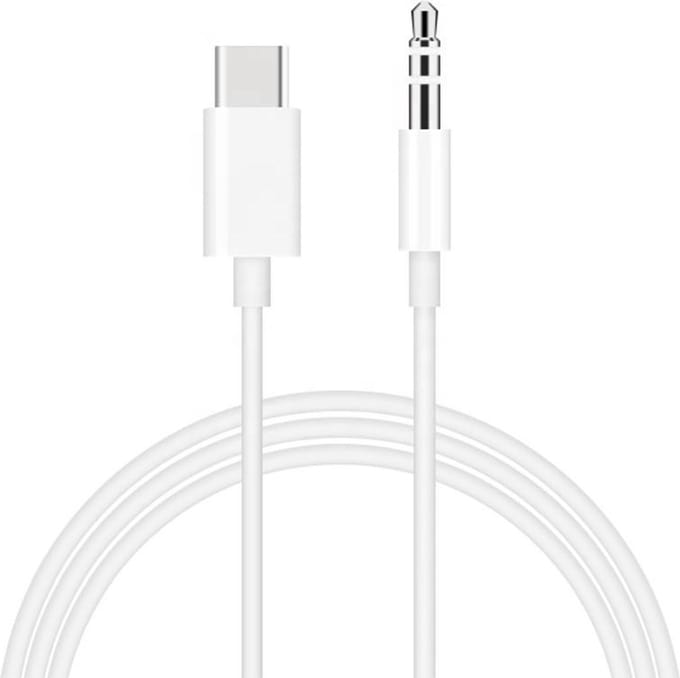 New Age Devi - USB-C naar Headphone Jack Audio Aux Kabel - Voor Auto en Thuis - 35 mm - 1 Meter - Wit