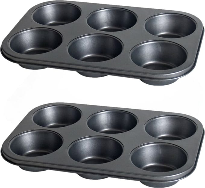Gerimport Bakvorm - 2x stuks - muffens en cupcakes - 31 x 21 cm - bakblik