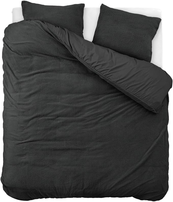 EMSA dekbedovertrek EMSA Teddy Antraciet 240 x 200/220 cm
