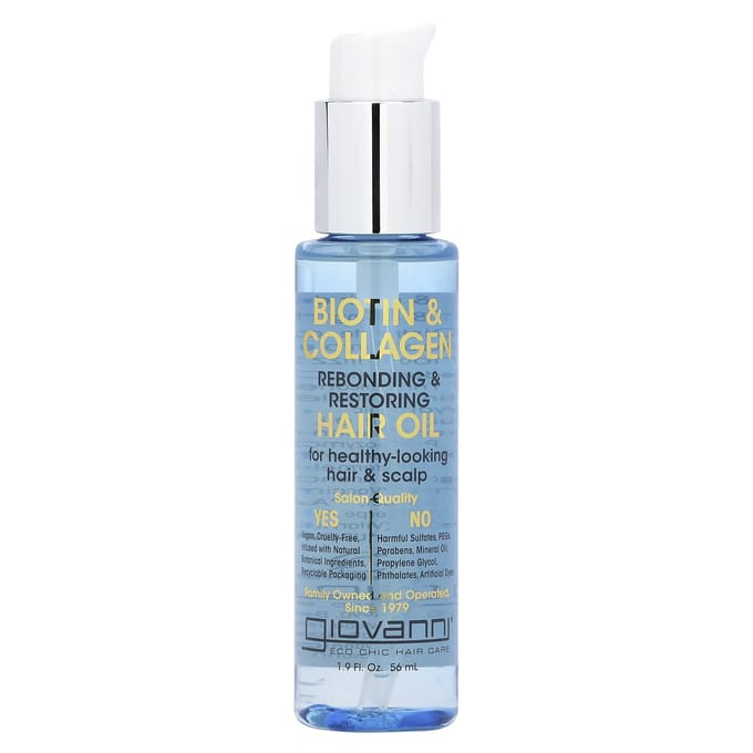 Giovanni, Biotine & Collageen Haarolie, Herstellend & Verzorgend, 54 ml (56 ml)