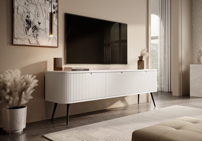 Meubella - TV-Meubel Zakari - Wit - 168 cm