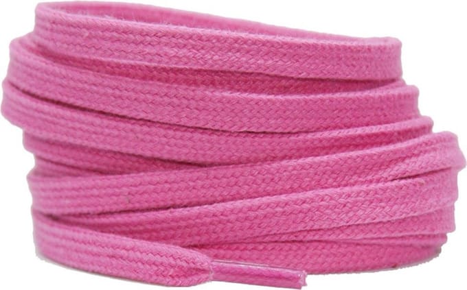 Platte katoenen veters 6mm Roze 120cm - sneakers