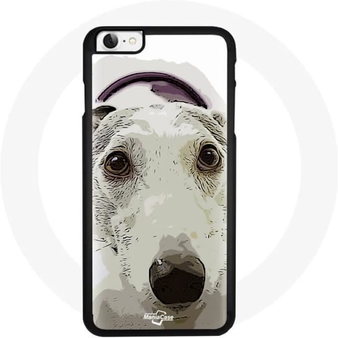 Het witte hoesje van SE van Iphone van de Windhond