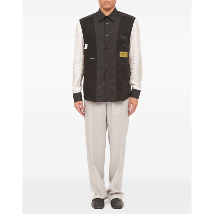 mm6 mason zwart shirt mouwen contrasterend