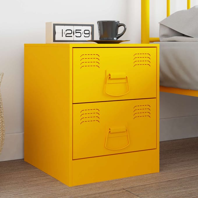 vidaXL Kast Handvatten Mosterdgeel 85 x 45 mm Metaal