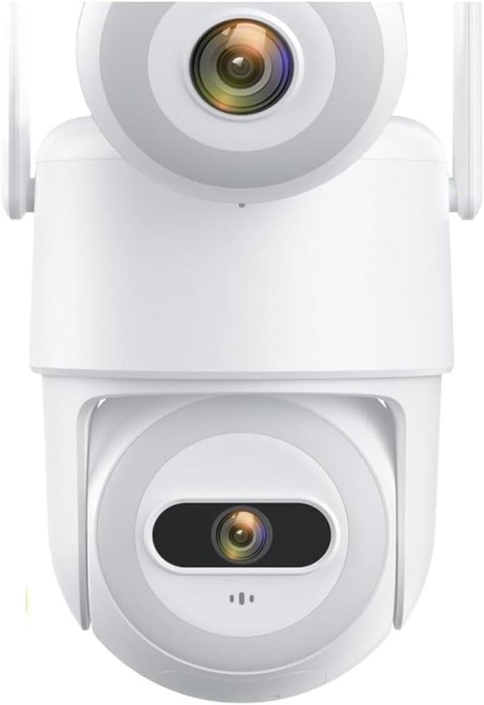 Beveiligingscamera - IP Camera - Huis Bewaken - Dubbele Lens Dual Screen - 6MP - Wit