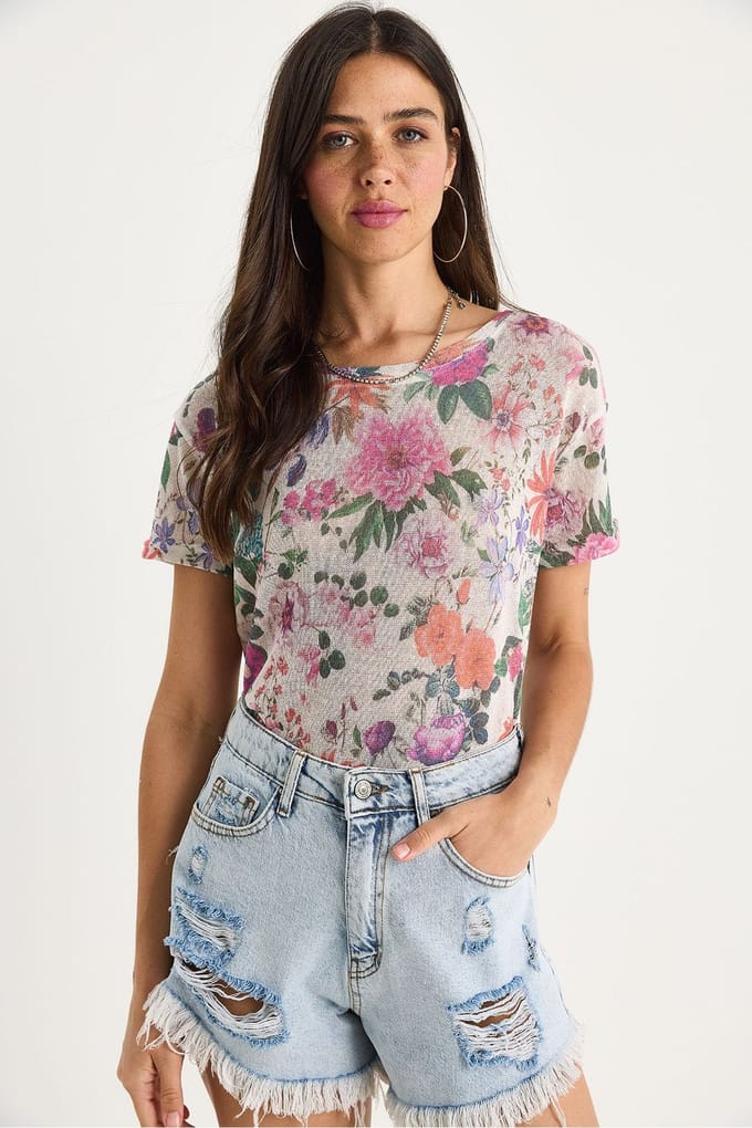 Transparante Crew Neck T-shirt
