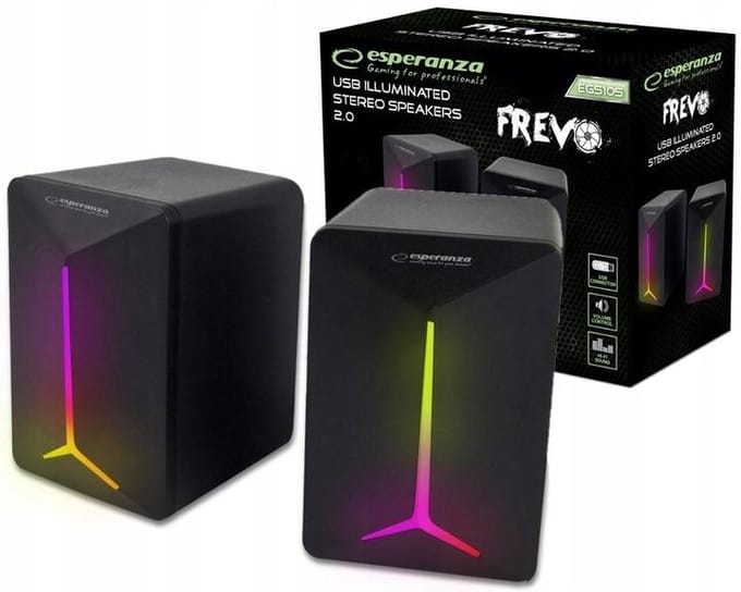 Esperanza Rainbow Frevo EGS105 2.0 computerluidsprekers met LED-achtergrondverlichting, 5 W