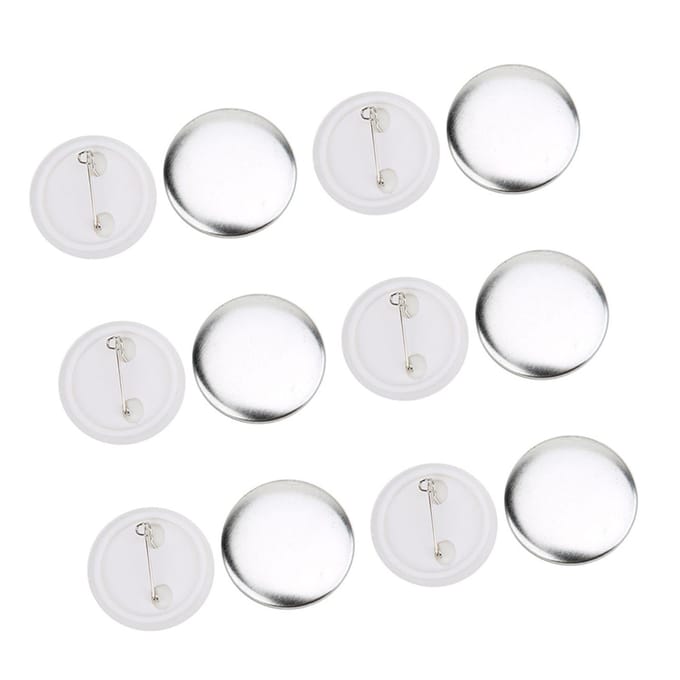 100 sets 37 mm badgespeldknoponderdelen, badgemaakbenodigdheden, doe-het-zelf-knutselmaterialen white
