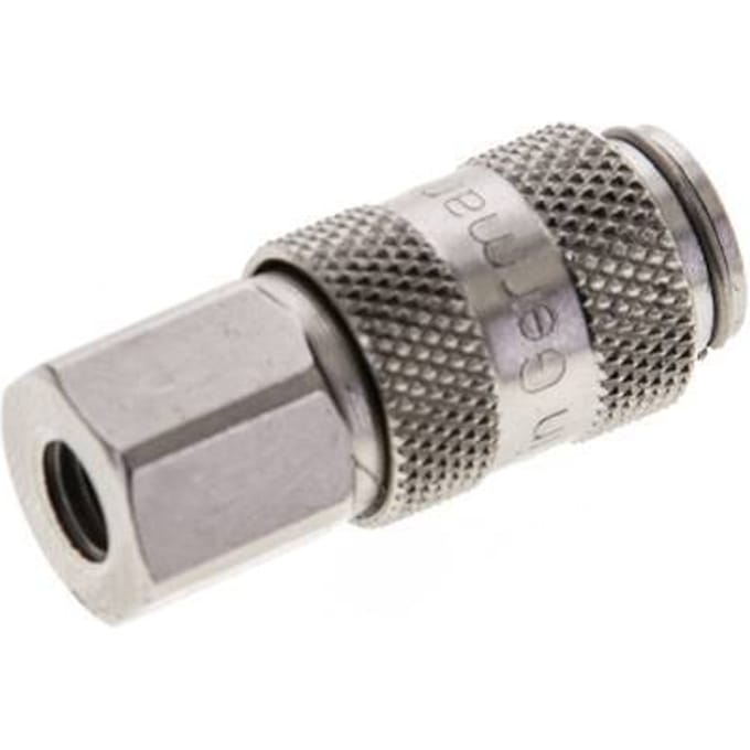 Vernikkeld Messing DN 2.7 (Micro) Luchtkoppeling Snelkoppeling M5 Binnendraad Double Shut-Off - CLS2-F-BN-SV-P-5