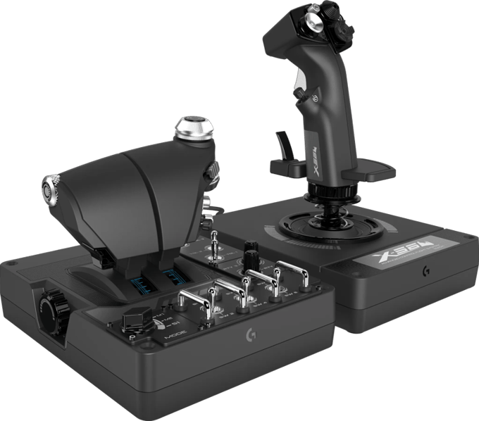 Logitech G Saitek X56 H.O.T.A.S. - Joystick og speeder - kabling - Wired Joystick and throttle - PC