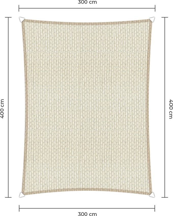 Sunfighters - Schaduwdoek Rechthoek 3x4 - Ivoor - Waterdoorlatend