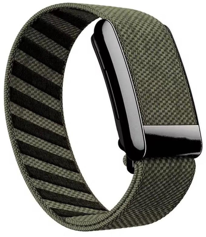 Nylon bandje - geschikt voor WHOOP 4.0 - elastische band met houder - groen