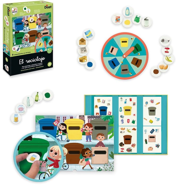 Ik leer het recycle spel Diset