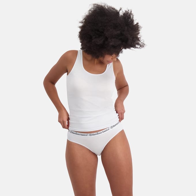 Bamboo Basics Witte Slips Yara - 3-pack - Maat XL - Bamboe Ondergoed Dames - Bamboe Slips Dames