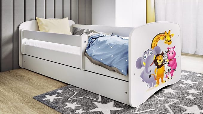 Kinderthema Bed 70x140 cm met Matras, Valbeveiliging en Lade
