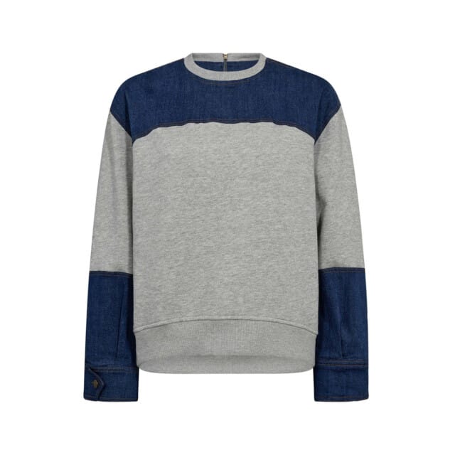 Co Couture CandizCC denim mix sweater grijs