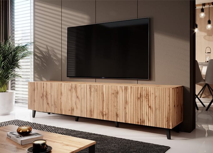 Meubella - TV-Meubel Vintar - Eiken - 200 cm