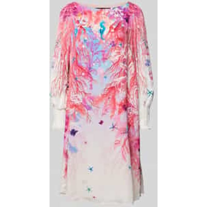 Knielange jurk van viscose met all-over motief