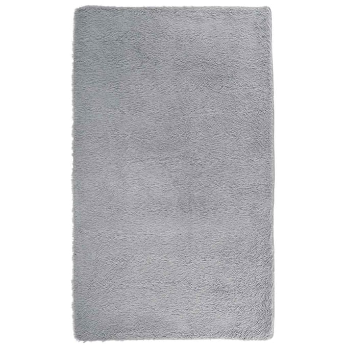 vidaXL - Hoogpolig - vloerkleed - NAVARRA - 80x150 - cm - polyester - lichtgrijs